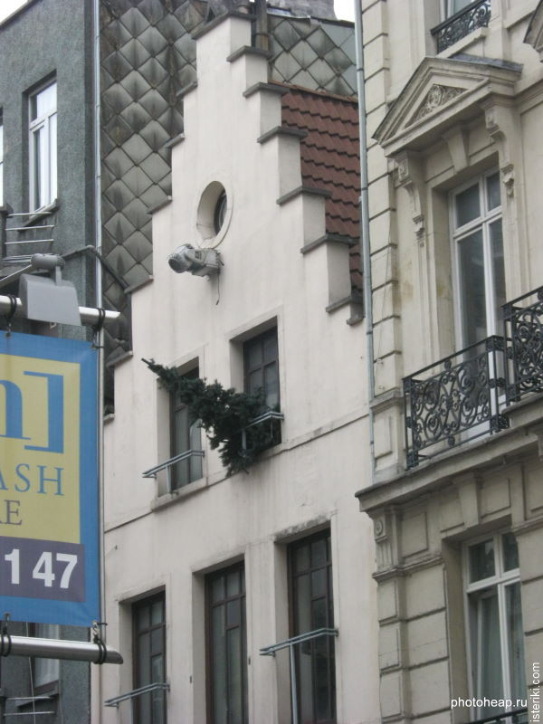 Ёлка на подоконнике в Брюсселе